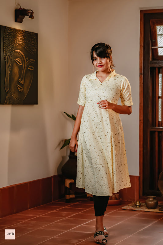 Yellow Cotton Dress Kurta | Larch Fashion Brand