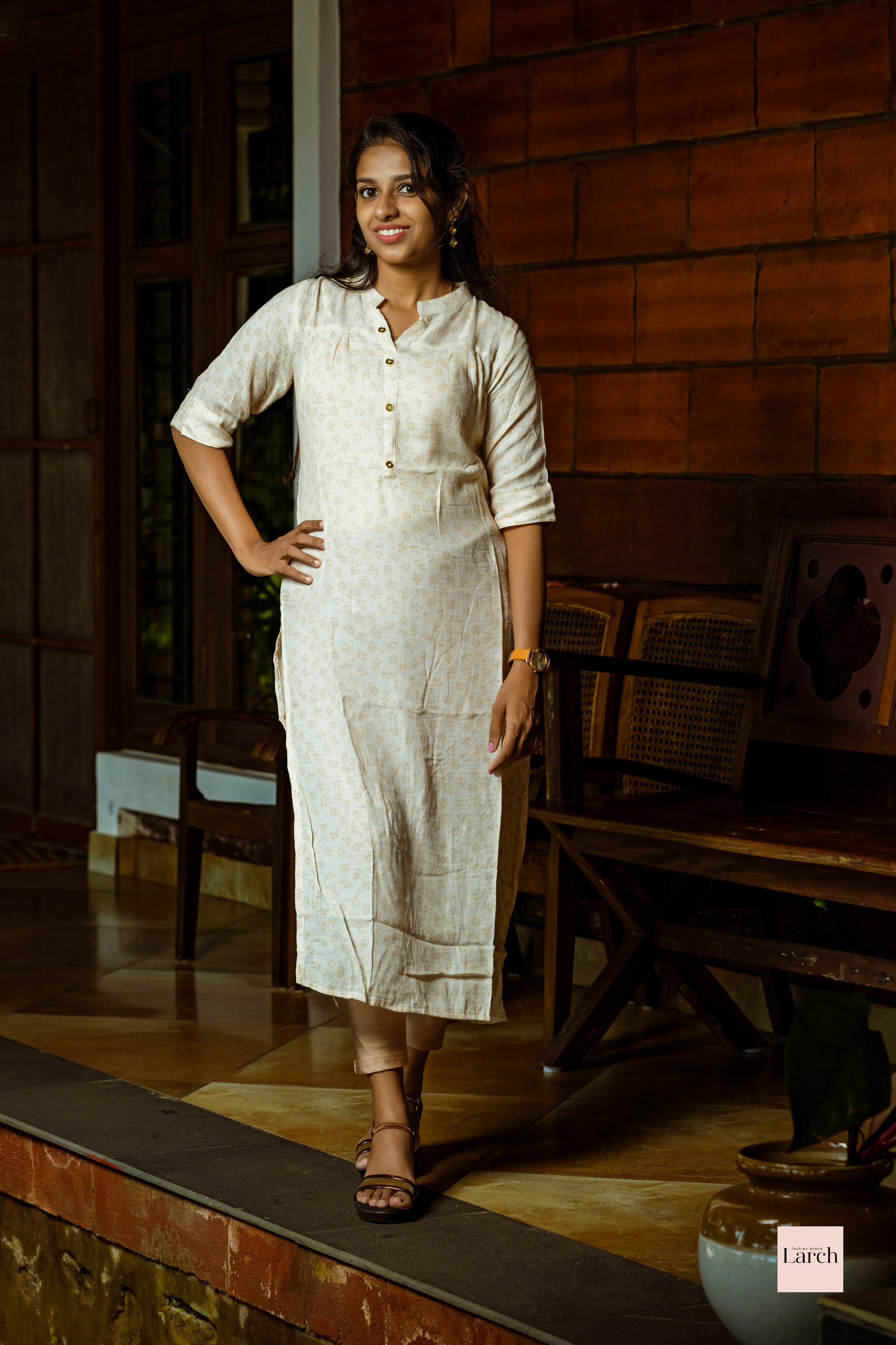 Straight Linen Cotton Kurta | Larch Fashion Brand