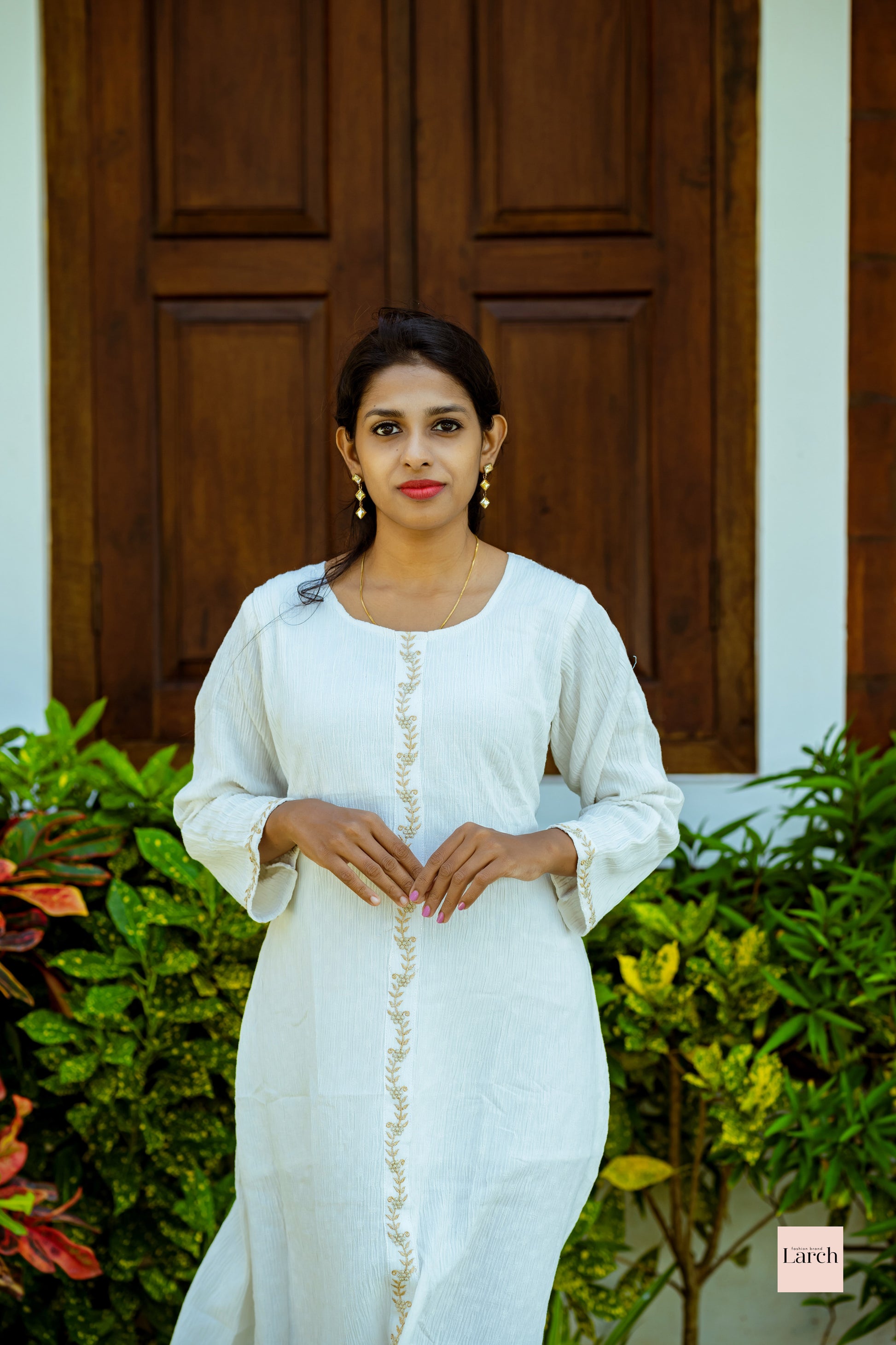 Cotton Aline White Womens Kurta | Larch Fashion Brand