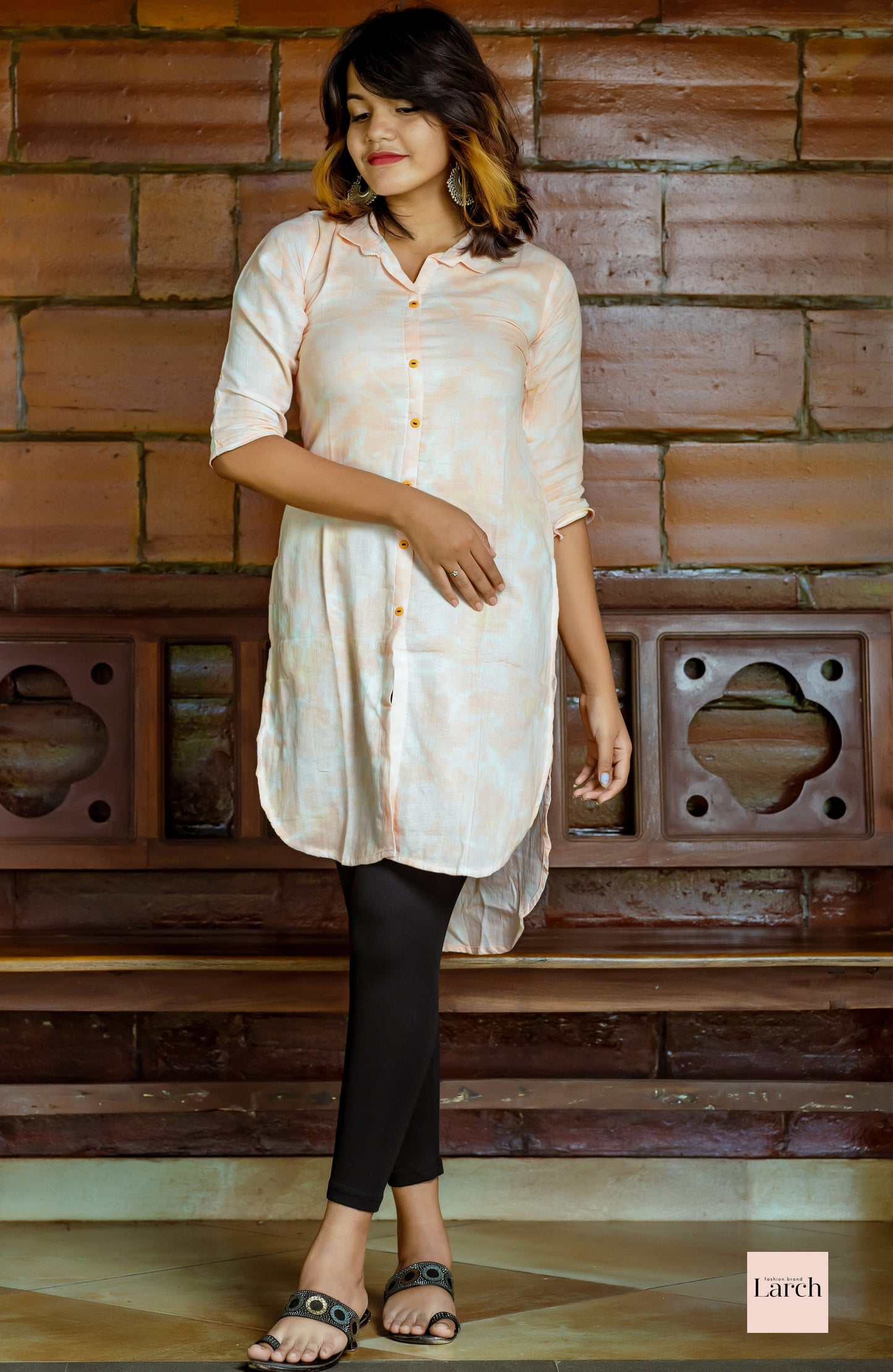 Cotton Tie and Dye Shirt Kurta | Larch Fashion Brand