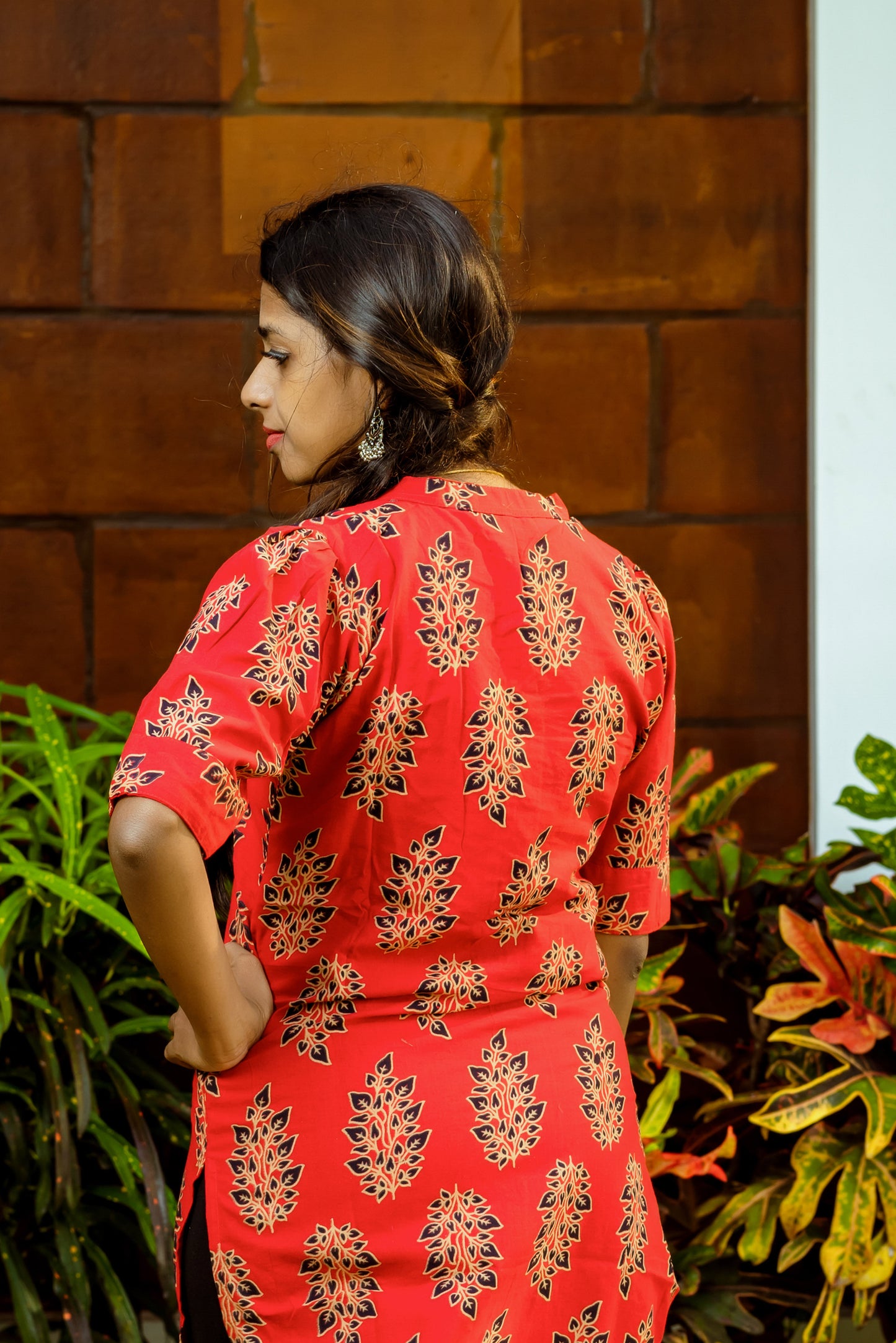 Esa Ajrak Red Pure Cotton Womens Kurta | Larch Fashion Brand