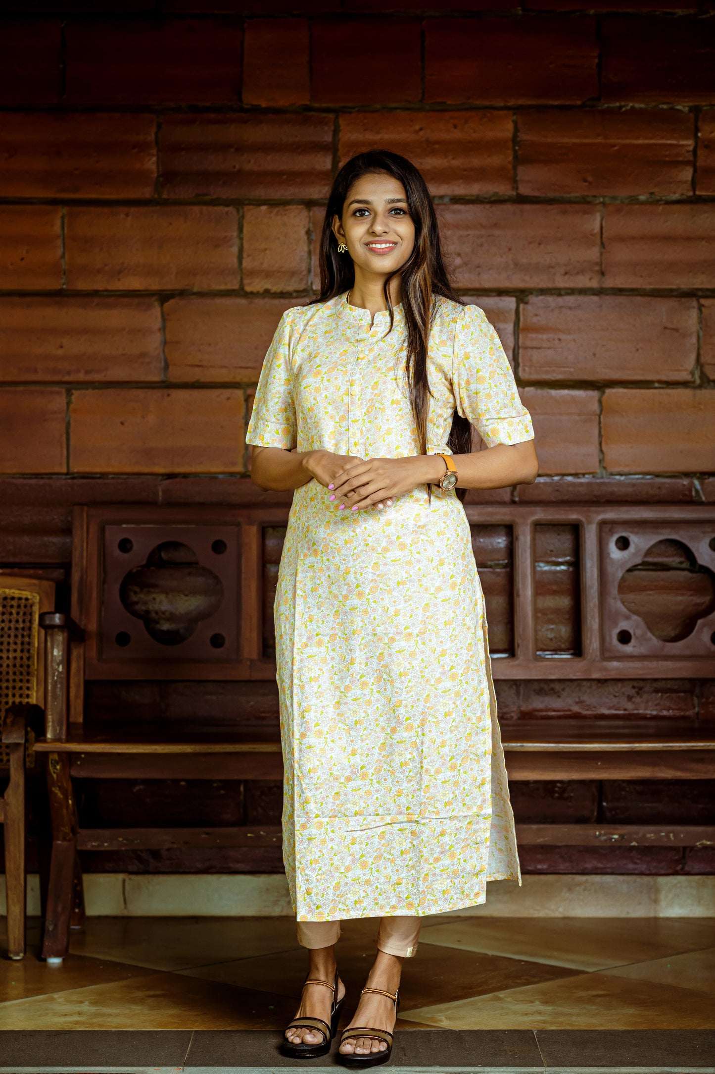 Floral Linen Cotton Womens Kurta | Larch Fashion Brand